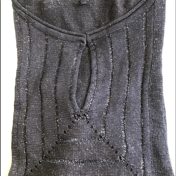 Calypso St Barth black sweater tunic with silver metallic sheen. - Picture 2 of 2